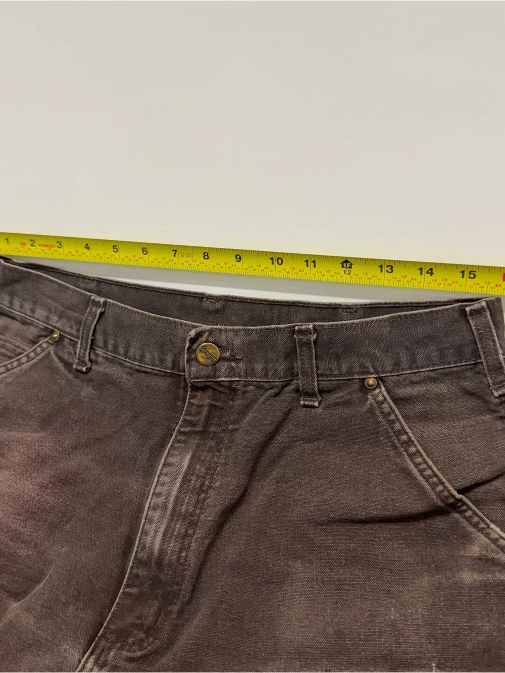 Carhartt Pants Mens 32x34 Brown B136 DKB Loose Duck Double Knee Carpenter Work